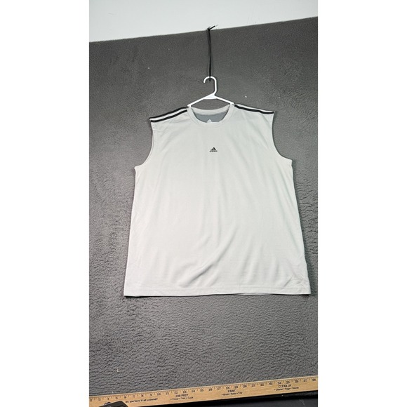 Adidas Climalite Sleeveless Shirt Mens XL Gray Black Athletic‎ Workout Tank Top - Picture 1 of 8